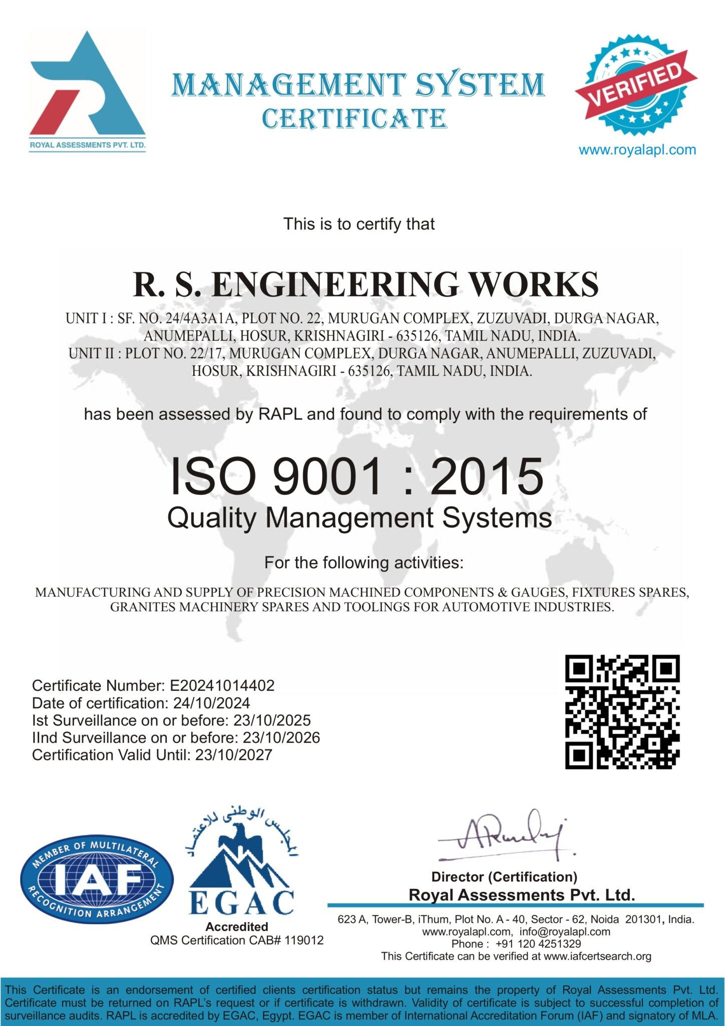 RS Engineering Works India | About Us & Expertise